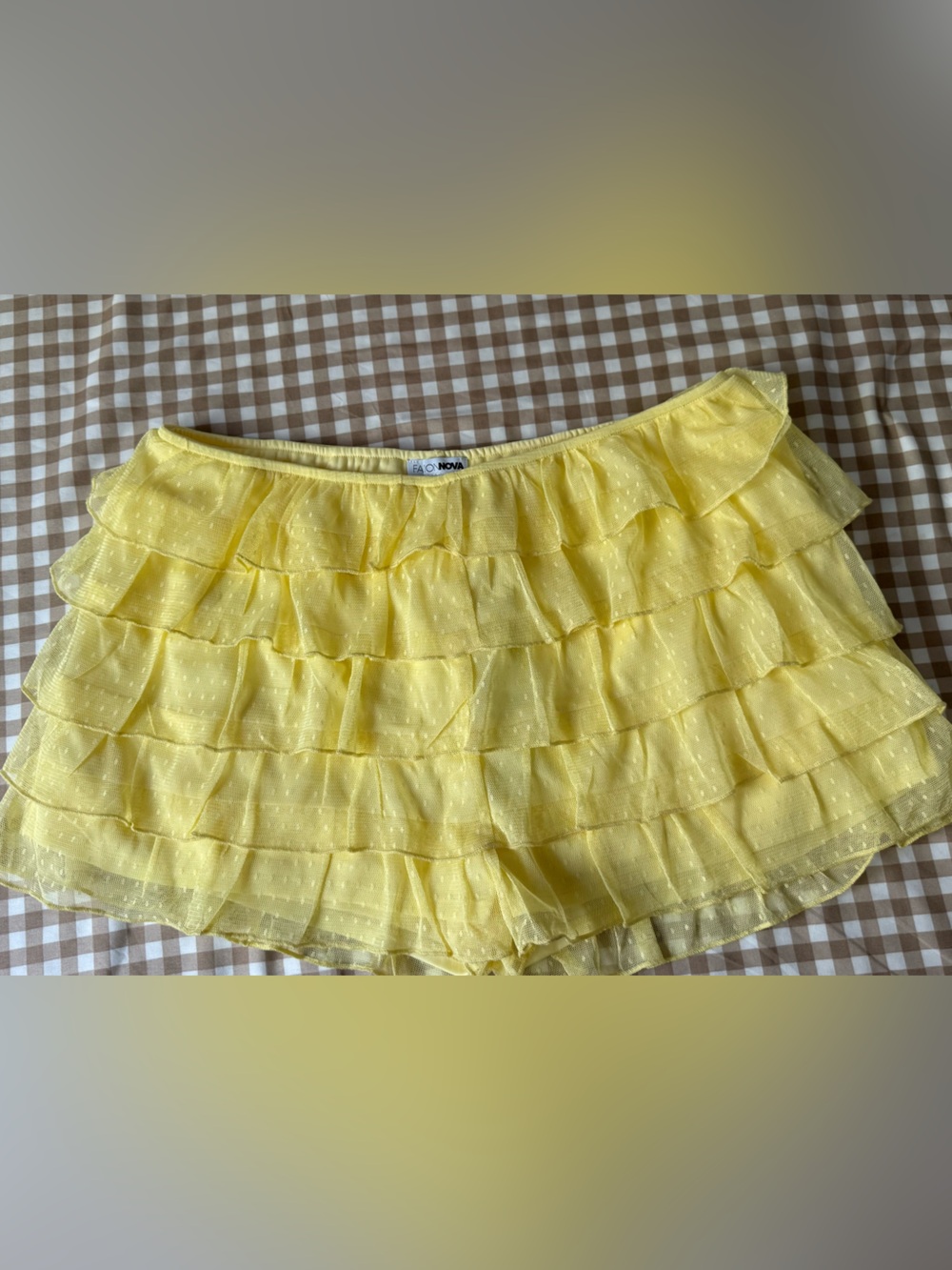 Yellow Layered Ruffle Women’s Shorts